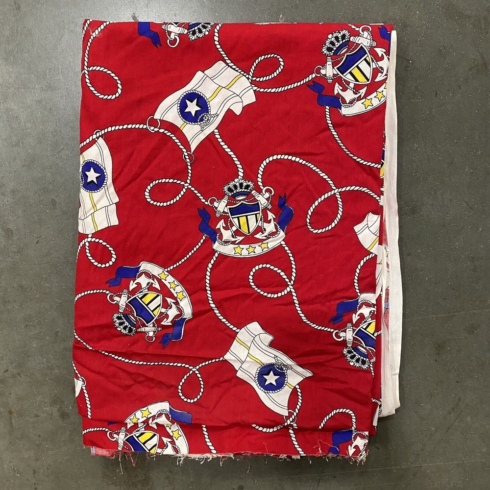 Cranston Print Works Schwartz Liebman Nautical Fabric 3 1/2 yds